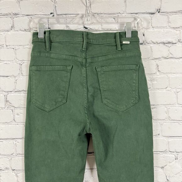 Mother The Hustler Ankle Fray Jeans Second Chance High Rise Black Forest Size 28 - Picture 11 of 16